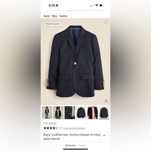 J Crew - Crewcuts Boys Ludlow Navy Blazer
